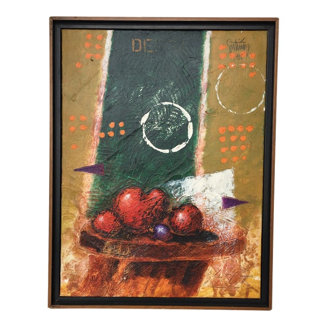 Edgar Gutierrez Original Acrylic on Linen Work of Art Signed, Dated 1995 and Titled “Def 34” For Sale