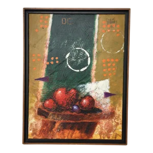 Edgar Gutierrez Original Acrylic on Linen Work of Art Signed, Dated 1995 and Titled “Def 34”