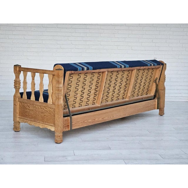 Danish Sleeping Foldable Sofa in Oak, 1970s For Sale - Image 9 of 18