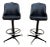 Pair of Mid Century Atomic Style Swivel Black Vinyl & Metal Bar Stools by Modern Stool Co. For Sale