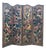 Antique French Hand-Painted Leather 4-Fold Room Divider Screen, 1890s For Sale