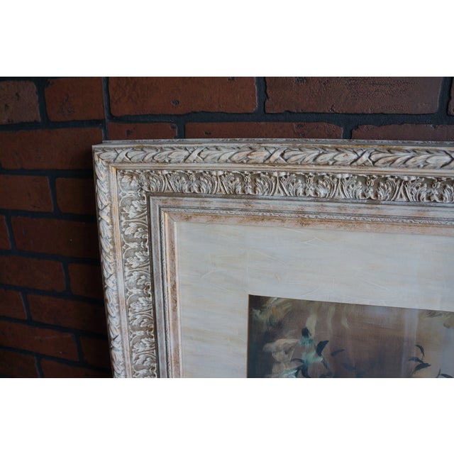 Garden Pottery reproduction print matted and framed by Ethan Allen. Lovely image of pottery, urn with greenery and...
