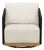 Alpine Teak Wood Modern Swivel Outdoor Arm Chair – Black For Sale