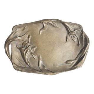 Antique Art Nouveau Bronze Tray by A. Bouny, 1890s For Sale
