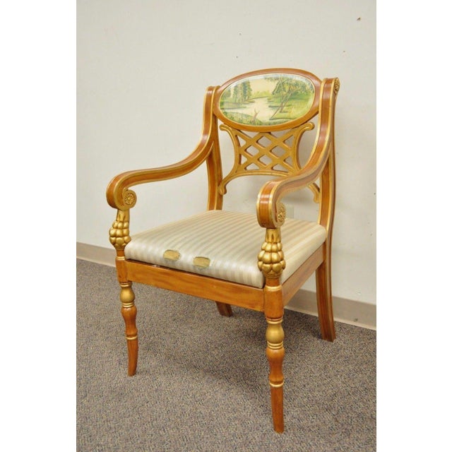 Decorator Italian Regency Style Hand Painted Gold Saber ...