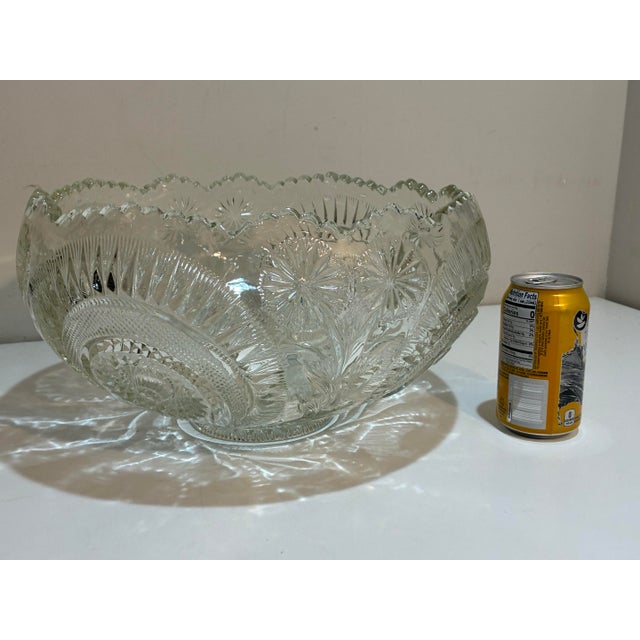 Glass Vintage Glass Punch Bowl Set - 12 Cups - Glass Ladle - 14 pcs For Sale - Image 7 of 12