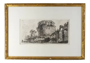Mid 18th Century Architectural Italian Copper Plate Engraving by Giovanni Battista Piranesi, Framed