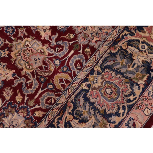 1990s Shabby Chic Beautiful 1990's Floral Pak-Persian Red/Teal Wool Rug - 6'4'' X 9'2'' For Sale - Image 5 of 9