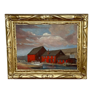 C. 1940s American Regionalist Oil, Sag Harbor, New York