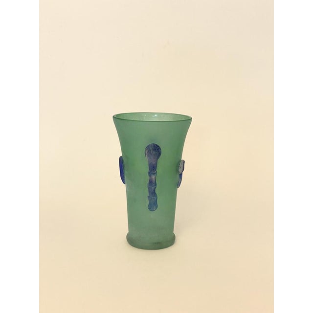 Vintage Frosted Glass Vase, 1980s For Sale - Image 3 of 5