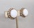 Kramer Vintage 1960s Signed Kramer Round White Cabochon Rhinestone Clip Earrings-2 Pieces For Sale - Image 4 of 7