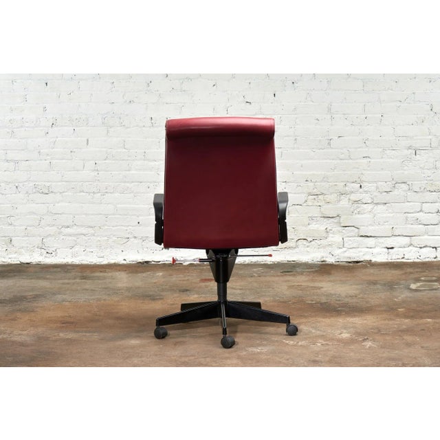 Animal Skin Red Leather Desk Chair by Richard Sapper for Knoll Inc/Knoll Intl, France 1992 For Sale - Image 7 of 13