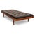 Vintage Mid-Century Modern Teak Daybed in Black Tufted Leather For Sale - Image 4 of 8