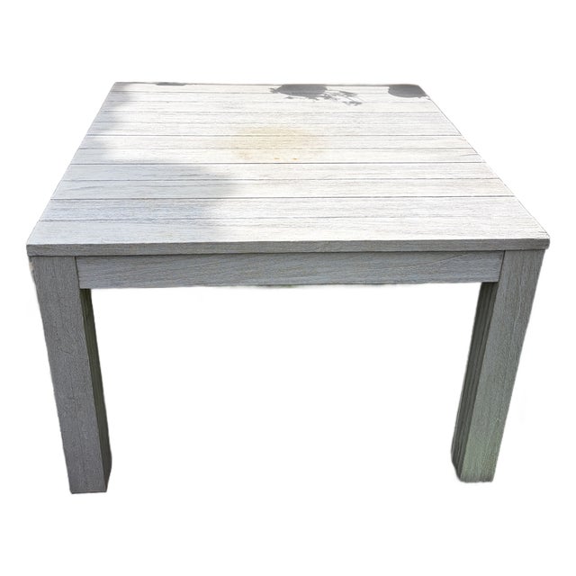 Rh Belvedere Teak Grey Square Dining Table For Sale