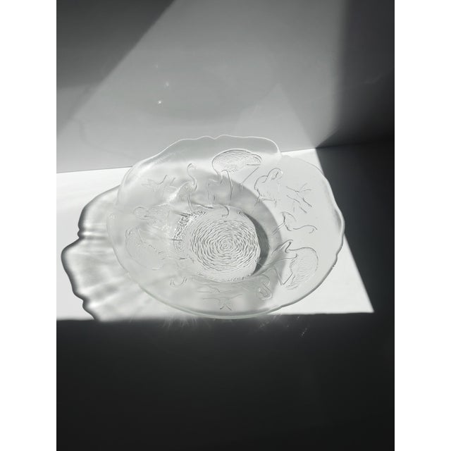 Glass Fruit Bowl with Flamingos by Walther Glas, Germany, 1980s For Sale - Image 4 of 9