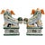 Mid 20th Century Chinese Famille Verte Style Glazed Ceramic Foo Dogs - A Pair For Sale In San Diego - Image 6 of 10