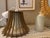 Mid-Century Modern 1990s Sculptural Wooden Pendant Light With Gold-Striped Glass Shade – Organic Modern Design For Sale - Image 3 of 9