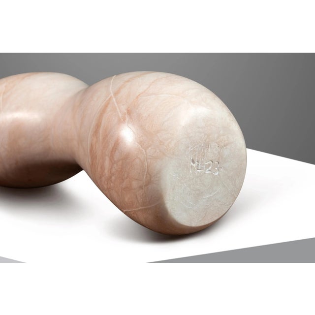 2020s Modern Abstract Oblong "Arrokoth" Sculpture in Solid Alabaster by Mark Leblanc for Mark Leblanc Studios, Usa, C. 2023 For Sale - Image 5 of 12