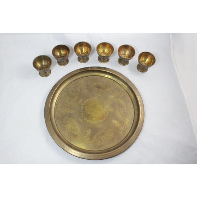Vintage Brass Turkish Coffee Set- 8 Pieces For Sale - Image 10 of 11