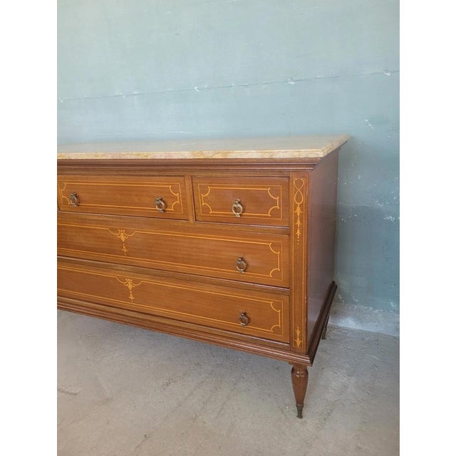 Louis XVI Style Chest of Drawers with Marble Top For Sale - Image 11 of 17