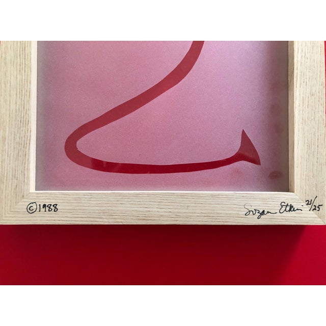 Modern Suzan EtkinAcid etched Glass Wall Sculpture Artwork Framed ed. 25 Signed, 1988 For Sale - Image 3 of 4