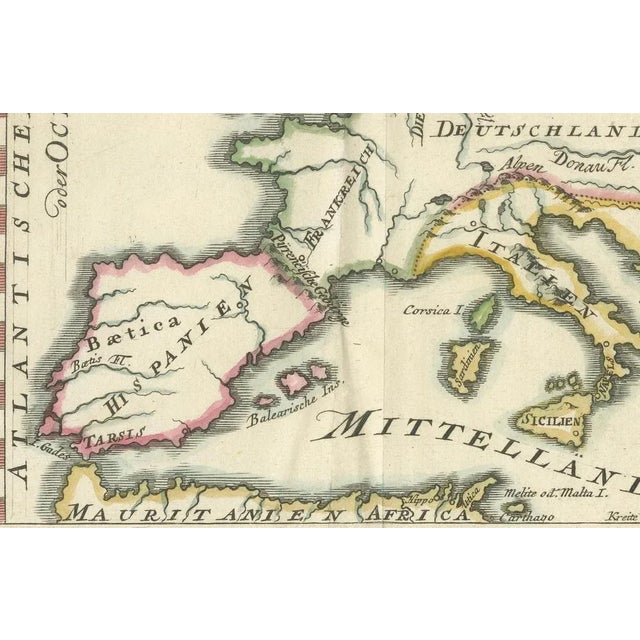 Antique Map of Europe and the Mediterranean, 1748 For Sale - Image 3 of 10