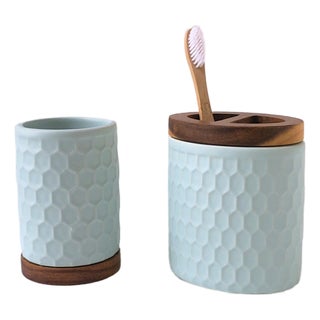 Bathroom Vanity Cup Toothbrush Holder Set For Sale