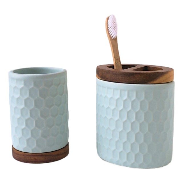 Bathroom Vanity Cup Toothbrush Holder Set For Sale