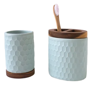 Bathroom Vanity Cup Toothbrush Holder Set