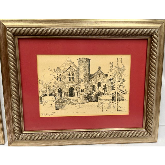 Mid-Century Memphis Architectural Drawings by Paul Penczner - a Pair For Sale - Image 9 of 12