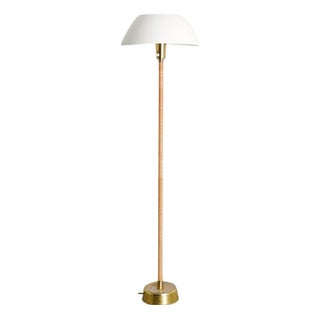 Finnish Mid Century White Leather Senator Floor Lamp by Lisa Johansson-Papé, 1960s For Sale