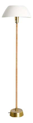 Finnish Mid Century White Leather Senator Floor Lamp by Lisa Johansson-Papé, 1960s