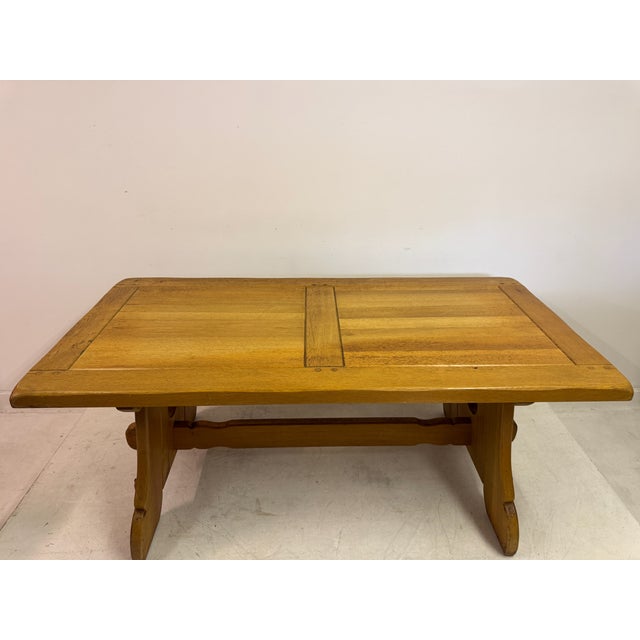 Wood Brutalist Rustic Alpine Oak Dining Table, 1970s For Sale - Image 7 of 16