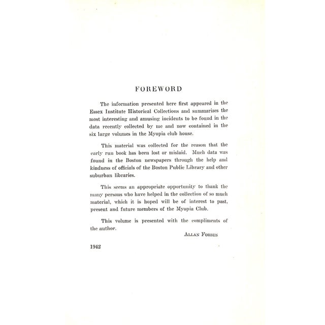 "Early Myopia at Winchester, Hamilton, Dedham, Framingham. Southboro and Milton" 1942 Forbes, Allan For Sale - Image 11 of 15