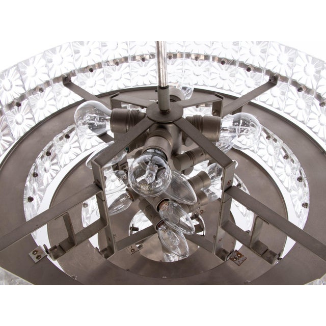 1960s Swedish Crystal & Nickel 18-Light Chandelier by Carl Fagerlund for Orrefors, 1960s For Sale - Image 5 of 11