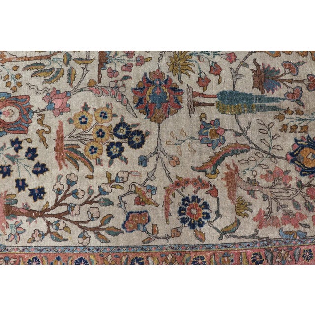 Antique Tabriz With All-Over Floral Sub-Geometric Design ...