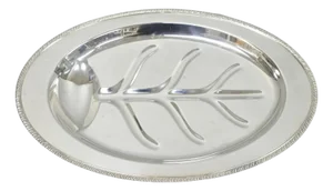 Vintage Oneida Silver Plated Regency Oval Meat Cutlery Serving Platter Tray