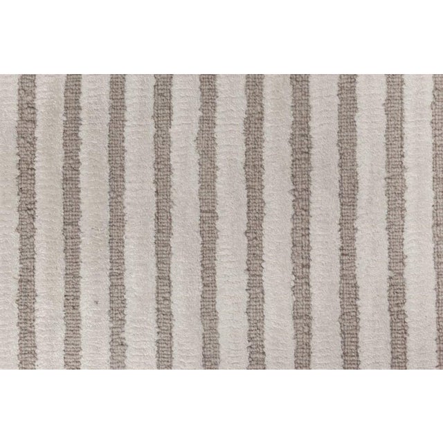 Modern Contemporary Striped Beige and Grey Handmade Wool Rug by Doris Leslie Blau For Sale - Image 3 of 6