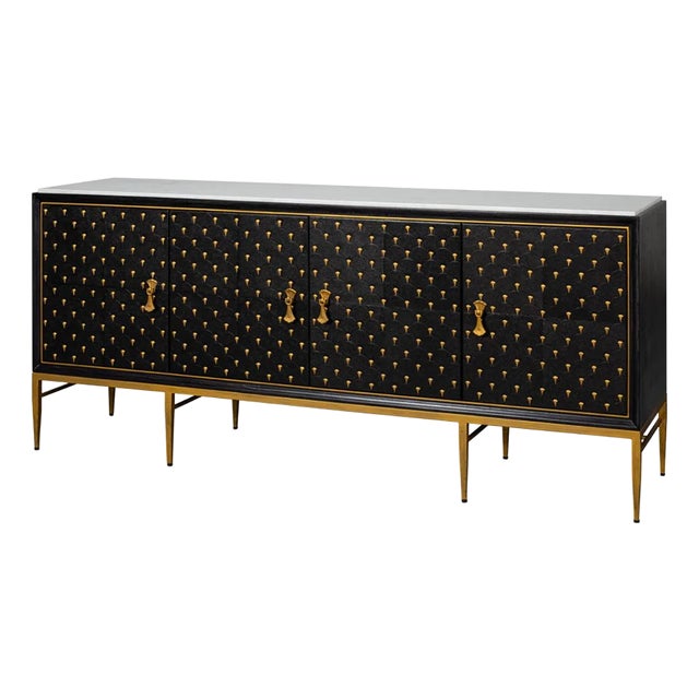 Mid Century Modern Style Black Sideboard Buffet For Sale