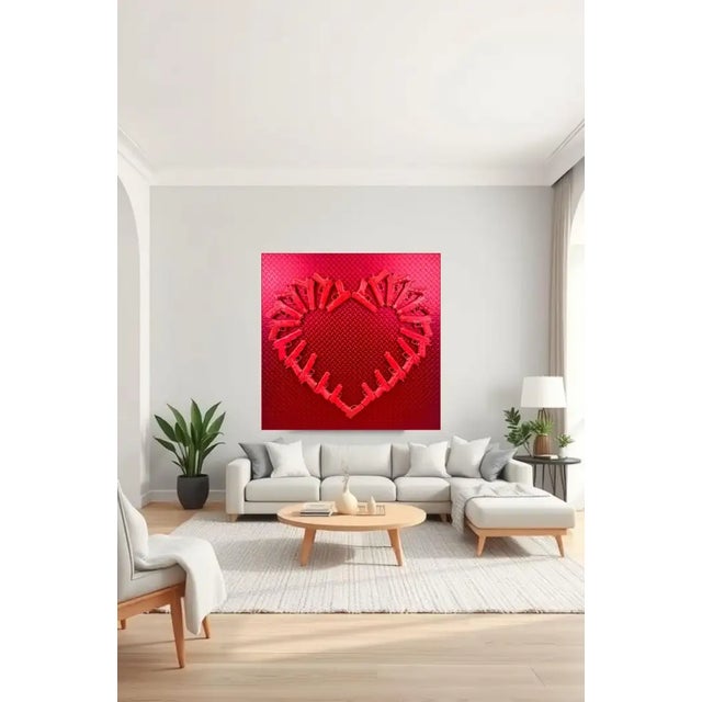 Charles Gitnick (American, b. 2002) Untitled (Heart of Guns, Red) Mixed Media: Replica firearms on painted diamond plate...