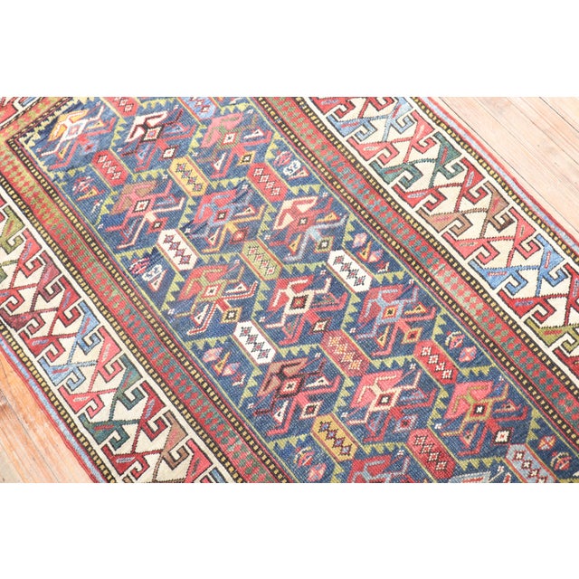 Contemporary Early 20th Century Caucasian Gendje Runner - 3'5" x 9'9" For Sale - Image 3 of 18