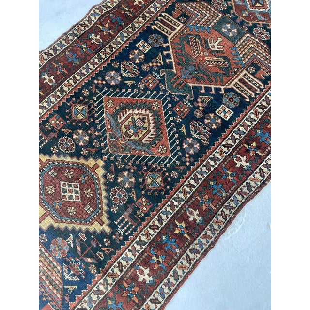 ANCIENT Nomadic Northwest Persian Karaja Runner Rug 3.2 x 13.5 For Sale In Milwaukee - Image 6 of 13