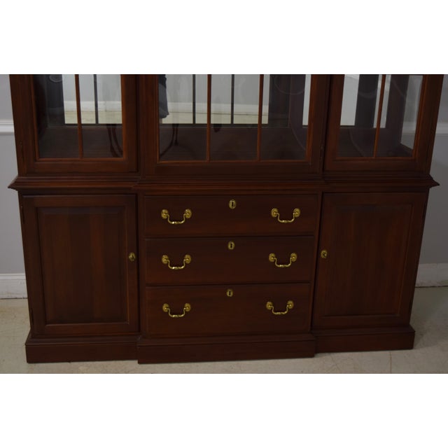 Brown Ethan Allen Georgian Court Cherry China Cabinet For Sale - Image 8 of 9