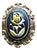 Large Vintage Victorian Black Brooch Cream Flower Cameo, Gold Bezel For Sale