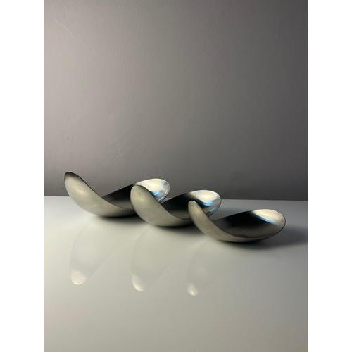 Leaf Serving Bowls by Helle Damkjær for Georg Jensen, Set of 3 For Sale - Image 5 of 11