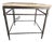 Premium Ethan Allen Vida Fossilized Stone-Top End Table in Paris Iron For Sale