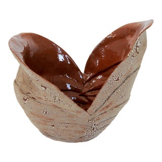 Vintage Terra Cotta Oyster Planter For Sale