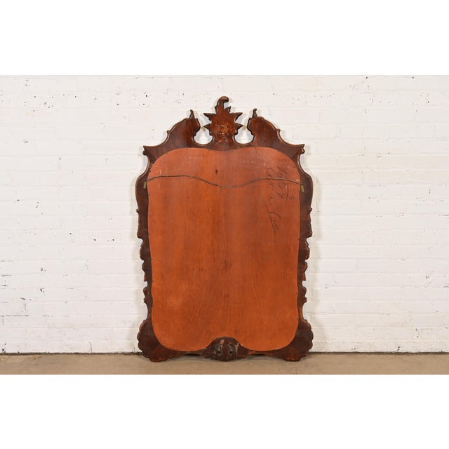 Romweber Antique French Rococo Louis XV Carved Burl Wood Framed Wall Mirror, Circa 1920s For Sale - Image 11 of 12
