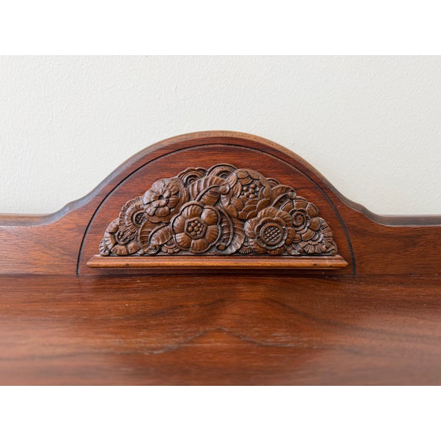 This is a gorgeous Hepplewhite-Style Vintage Sideboard showcasing high-end details like flame mahogany veneers and...