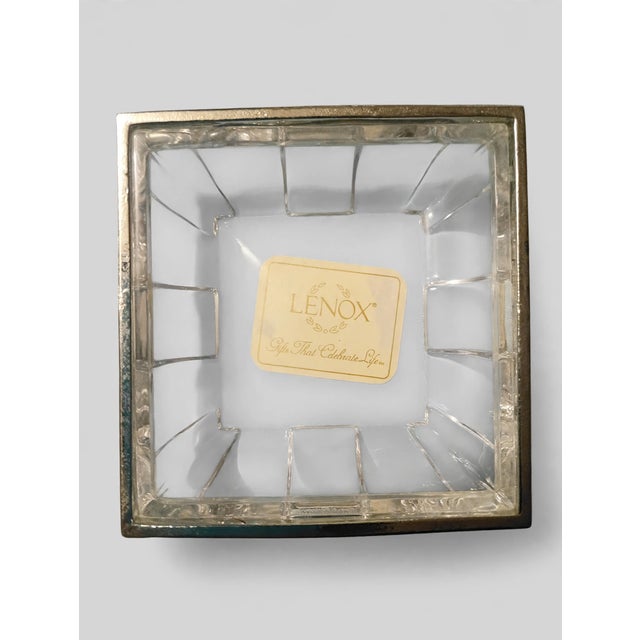 Beautiful vintage Lenox Diamonds & Pearls Square Flower Box from the Pave Jewels Crystal Collectibles collection. Features...
